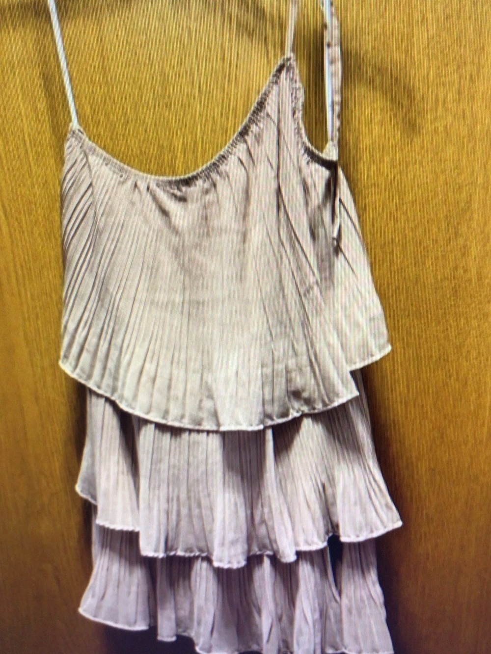 lululemon athletica tiered pleated cami dress in light mauve